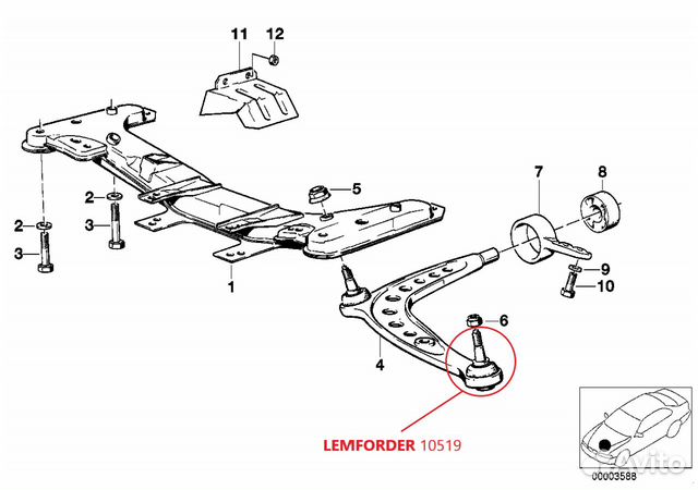 Шаровая опора lemförder 10519 (BMW E30)