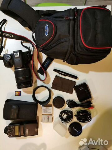 Зеркальный фотоаппарат canon 550d, набор профессио