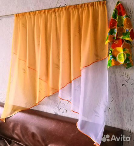 Тюль персиково - оранжевых оттенков