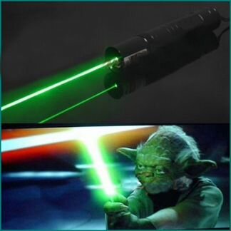 Зеленый видимый лазер, Мощный, Прожигает картон