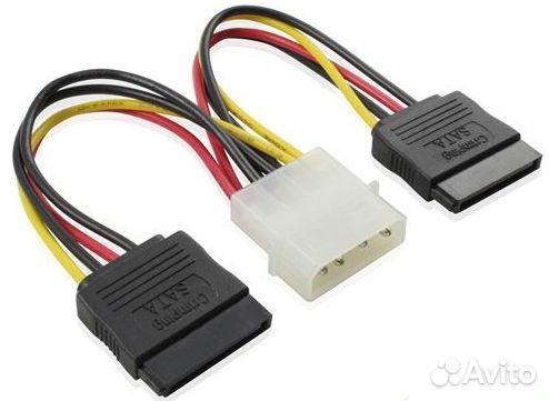 Переходник питания molex 4pin/2x sata15pin