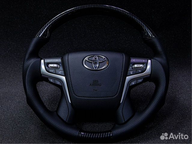 Руль для LC200 с 2008 по 21г. Карбон, Перфорация