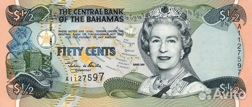 Камерун. Багамские острова.1/2 доллара и 1 доллар