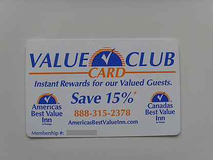 Values card
