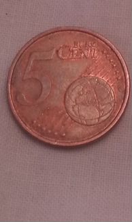 Монета 5 центов евро. Германия