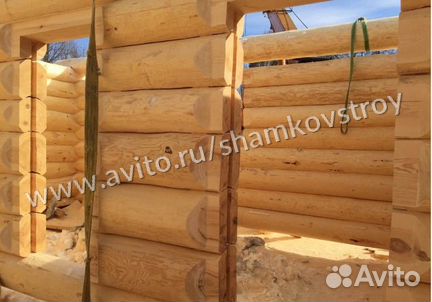 Сруб дома (дикий сруб)