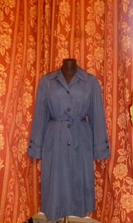 Плащ-тренч синий