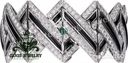 Роскошный браслет LV с бриллиантами и изумрудом