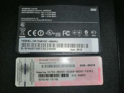 Ноутбук Samsung NP350USC-90ARU