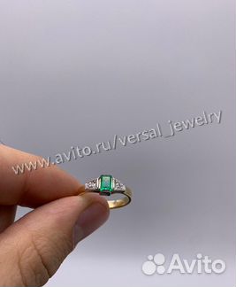 Советское кольцо из золота 750 с изумрудом