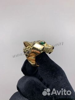 Новое роскошное кольцо из золота пантера