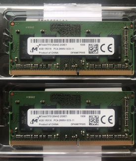 Оперативная память SO-dimm, DDR-4, 8Gb (2x4), 2666