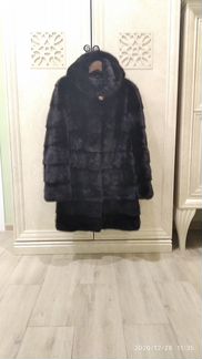 Чёрная женская норковая шуба