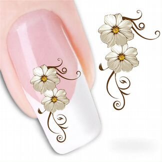 Цветочные наклейки для дизайна ногтей