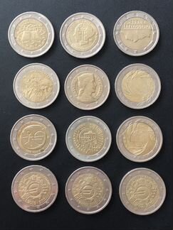 2 евро юбилейные разные
