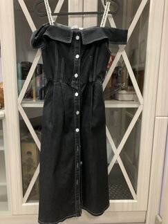 Джинсовое платье темно-серого цвета