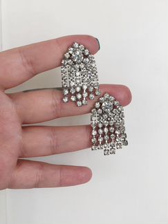 Винтажные американские клипсы с кристаллами