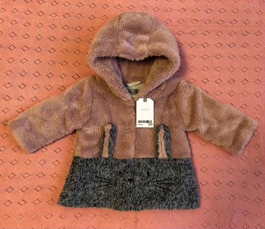 Плюшевое пальто для девочки Next