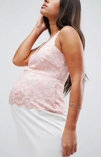 Платье с кружевным топом для беременных