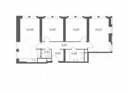 3-к квартира, 94.1 м², 3/51 эт.