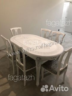 Обеденная группа, стол и 6 стульев