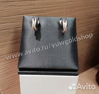 Золотые серьги Trinity 585 пробы с брил. 1.25 ct