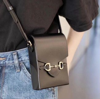 Новая сумка женская Gucci натуральная кожа черная