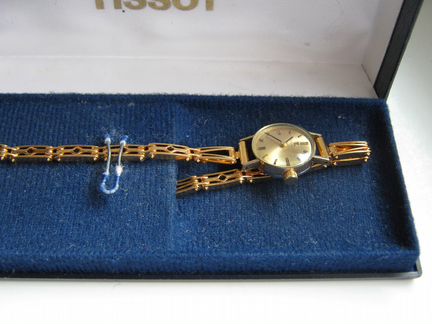 Tissot дамские часы позолота браслет коробка 1965