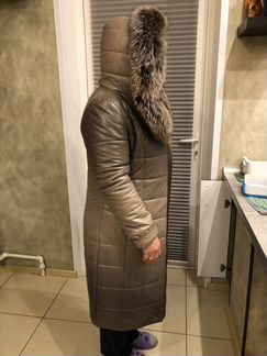 Пальто кожаное новое
