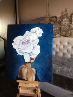 Картина маслом по мотивам Amy Judd «Пион»