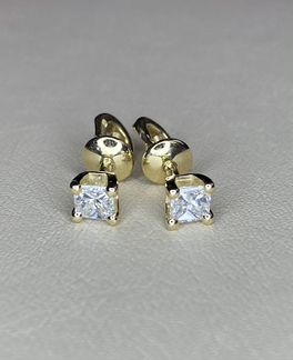 Золотые серьги Пусеты с бриллиантами 0.44 Ct