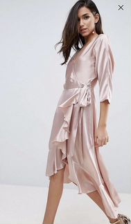 Атласное коктейльное платье ASOS
