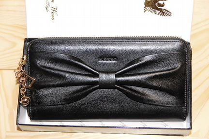 Женский кожаный кошелек Bristan Wero black на молн