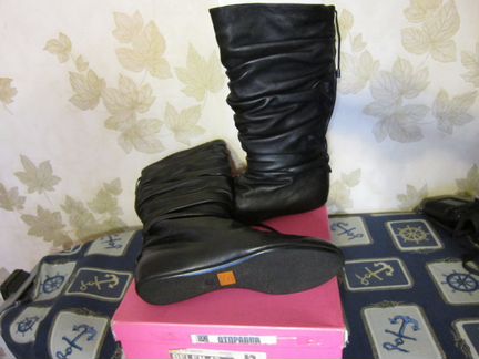 Кожаные итальянскиe сапоги Santini