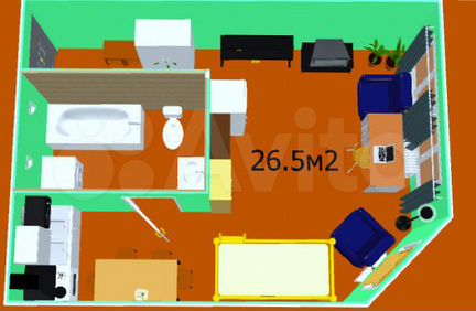 Квартира-студия, 26 м², 1/10 эт.