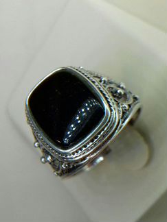 Серебро 925 пробы,Кольцо с Обсидианом