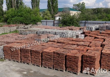 Дикий камень, плитняк красный, терракот 2-2,5 см