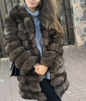 Шикарная шуба песец под соболь