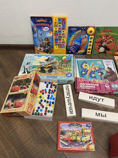 Детский развлекательный набор книги пазлы алфавит