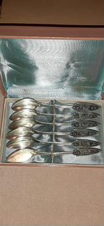 Серебряный набор чайно-кофейных ложек на 6 персон