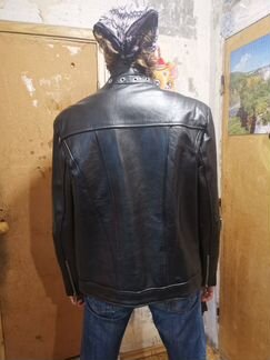 Байкерская кожаная куртка из бычьей кожи