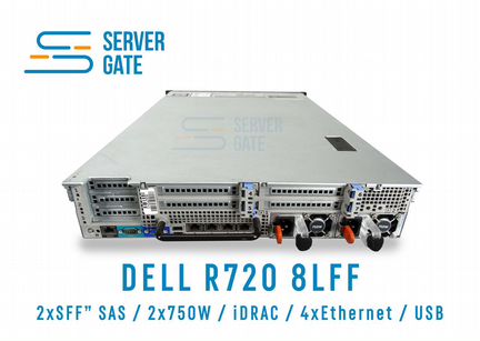 Сервер dell R720 8LFF 2 x E5-2670v2 64 GB