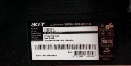 Монитор Acer V193HQ A