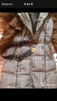 Пуховик с натуральным мехом S