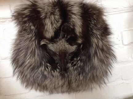 Муфта меховая лиса чернобурка