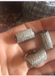 Золотой Комплект из белый и черный бриллианты