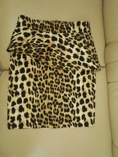 Юбка баска леопард блуза Zara