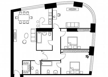 3-к квартира, 143.5 м², 46/56 эт.