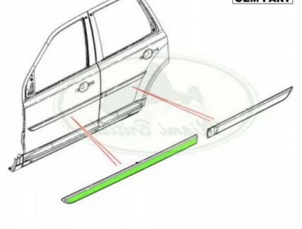 Молдинг передней правой двери Freelander 2 2006