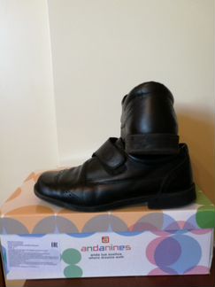 Полуботинки для мальчика черные раз.38 нат. кожа